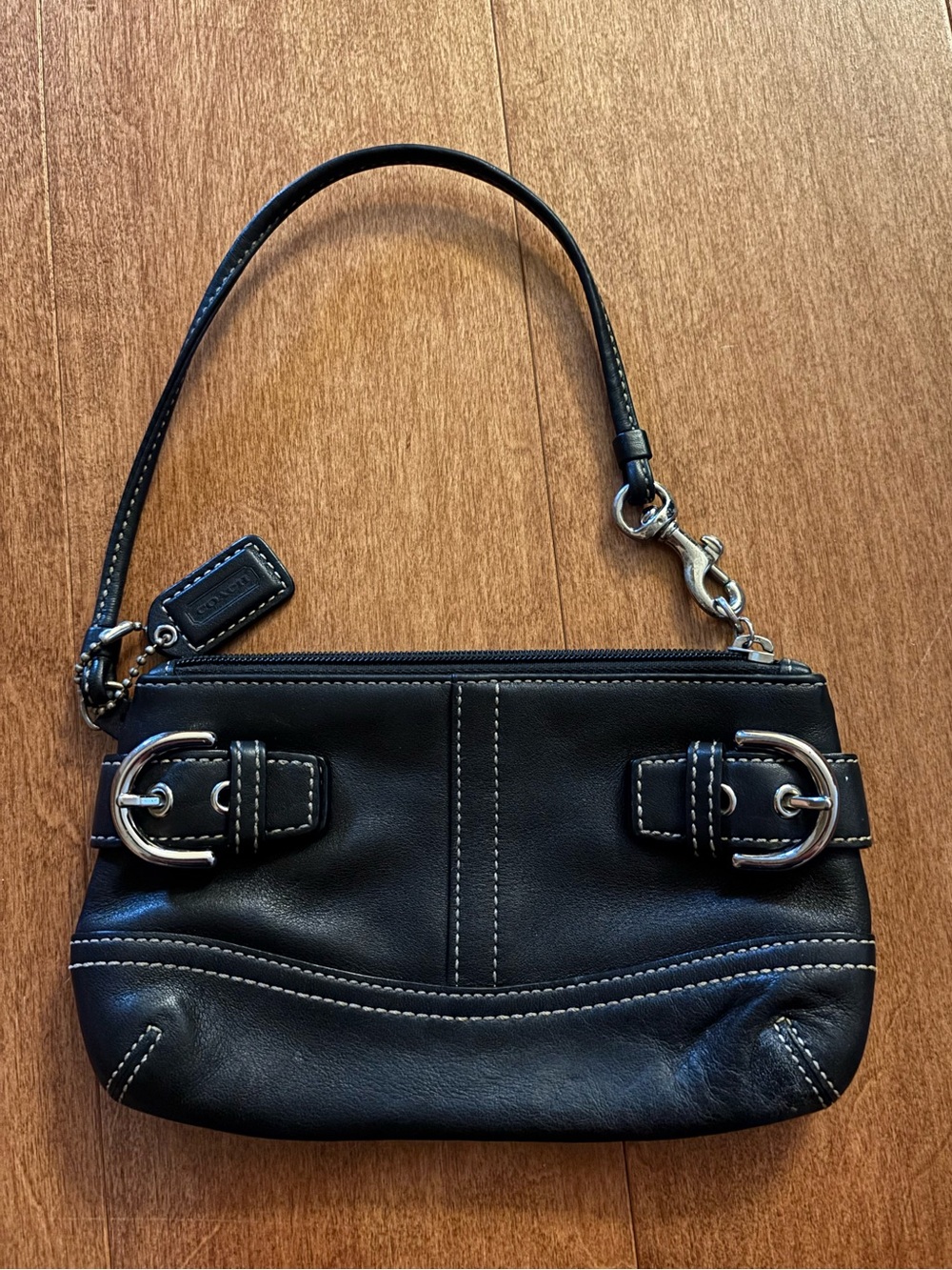 Coach Vintage Soho Black Leather Wristlet